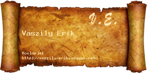 Vaszily Erik névjegykártya